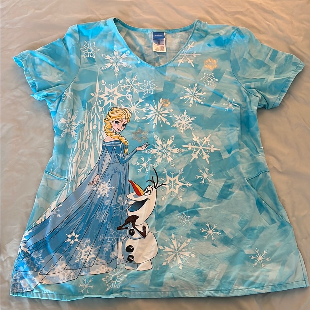 Disney Elsa Frozen Scrub Top- medium